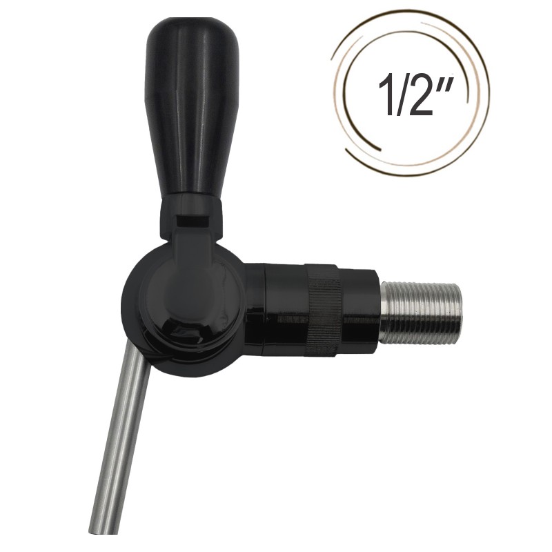 Robinet alpha laiton chromé noir