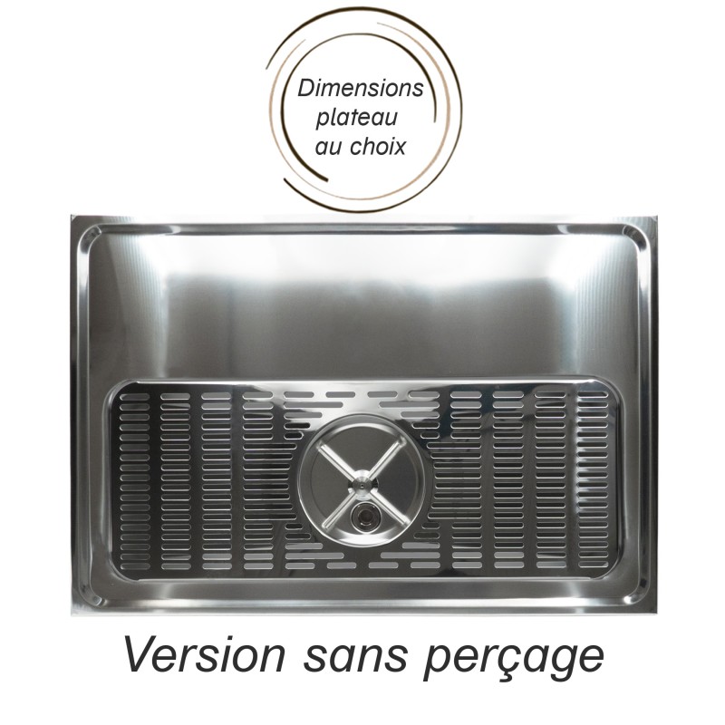 Plateau Inox sans perçage...