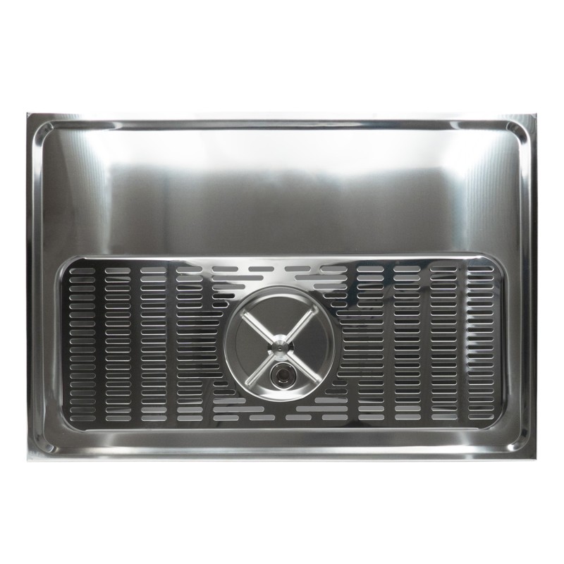 Plateau inox avec rince-verre