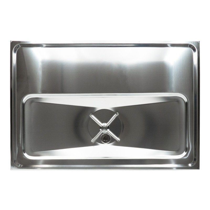 Plateau inox avec rince-verre