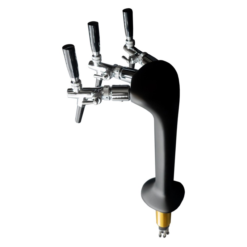 Colonne noir mat trois becs