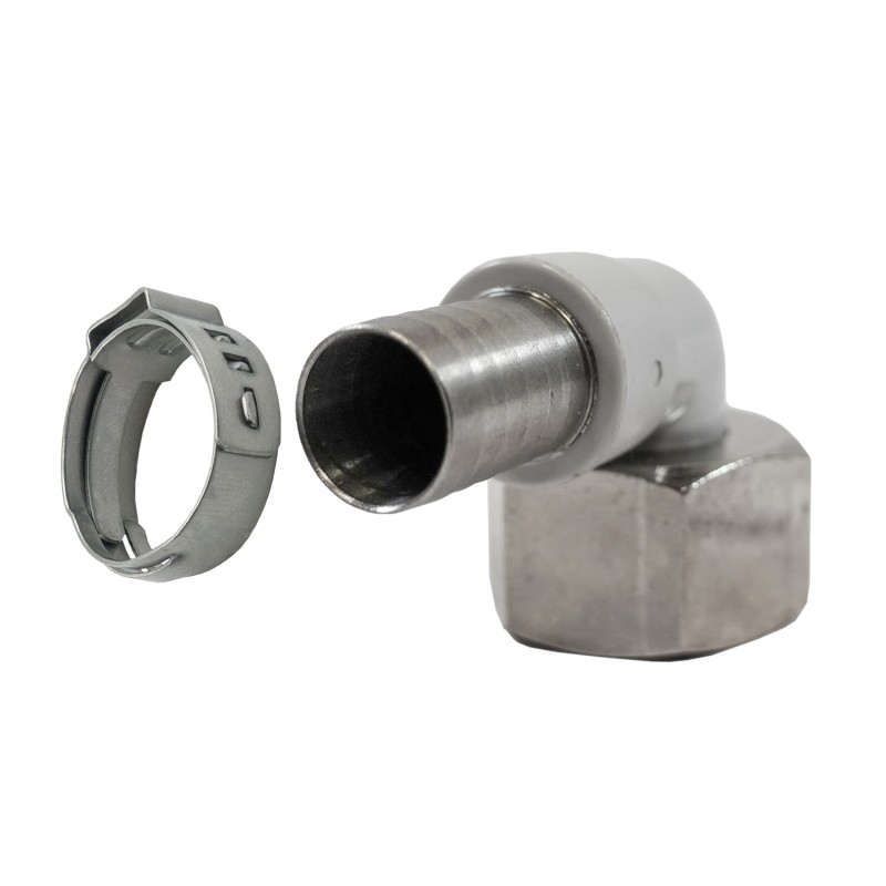 embout cannelé coudé avec écrou