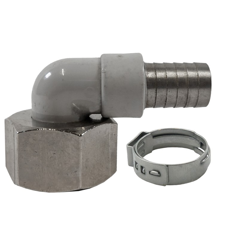 embout cannelé coudé avec écrou