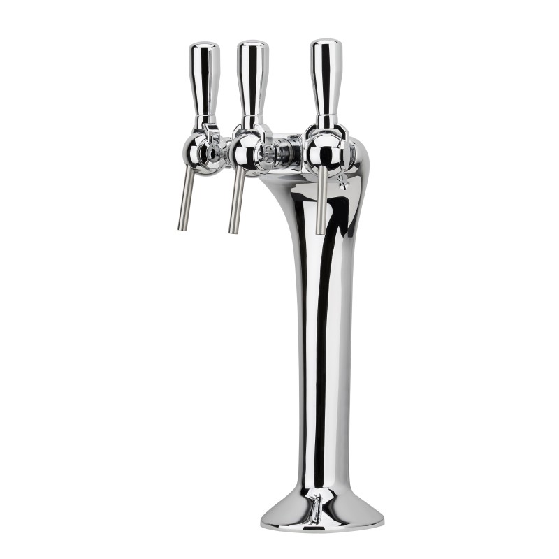 Colonne chromée trois becs