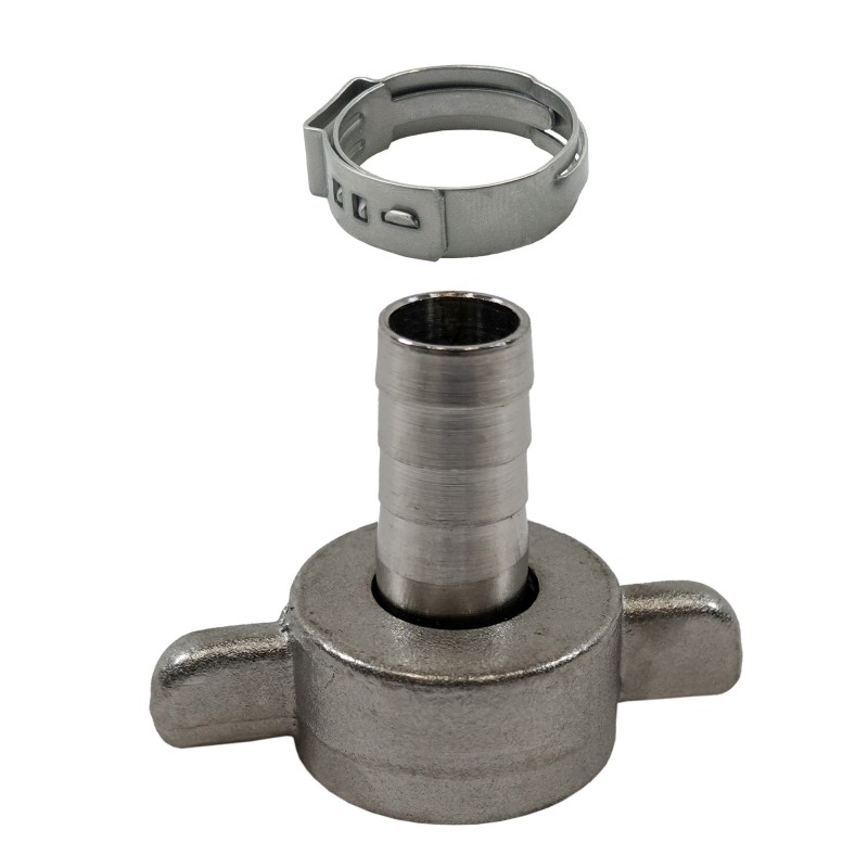 Embout cannelé avec écrou et joint