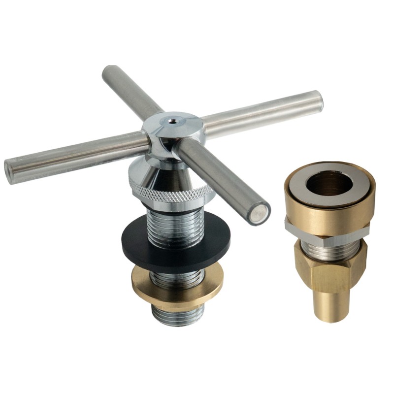 Rince-verre en croix et évacuation