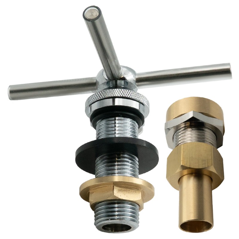 Rince-verre en croix et évacuation