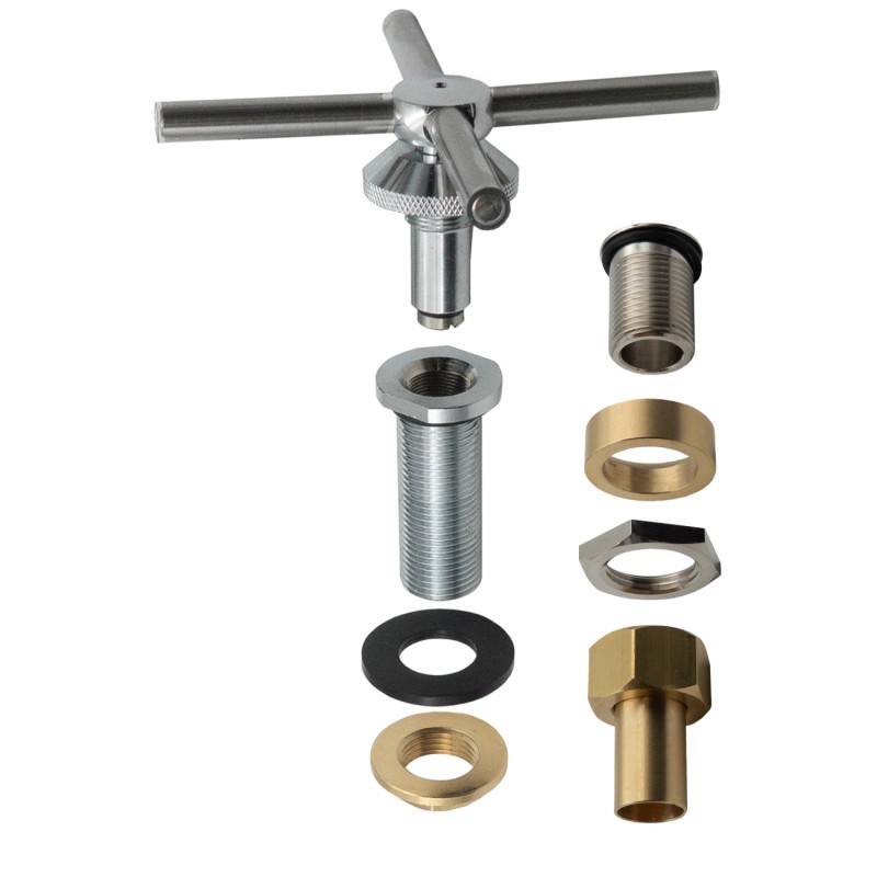 Rince-verre en croix et évacuation