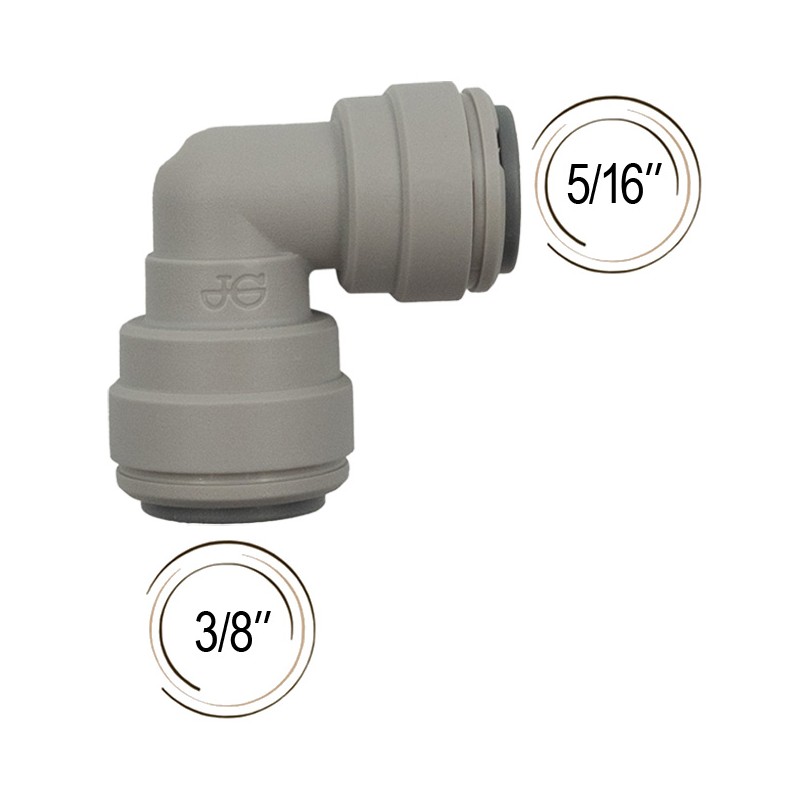 Raccord coudé inégal John Guest