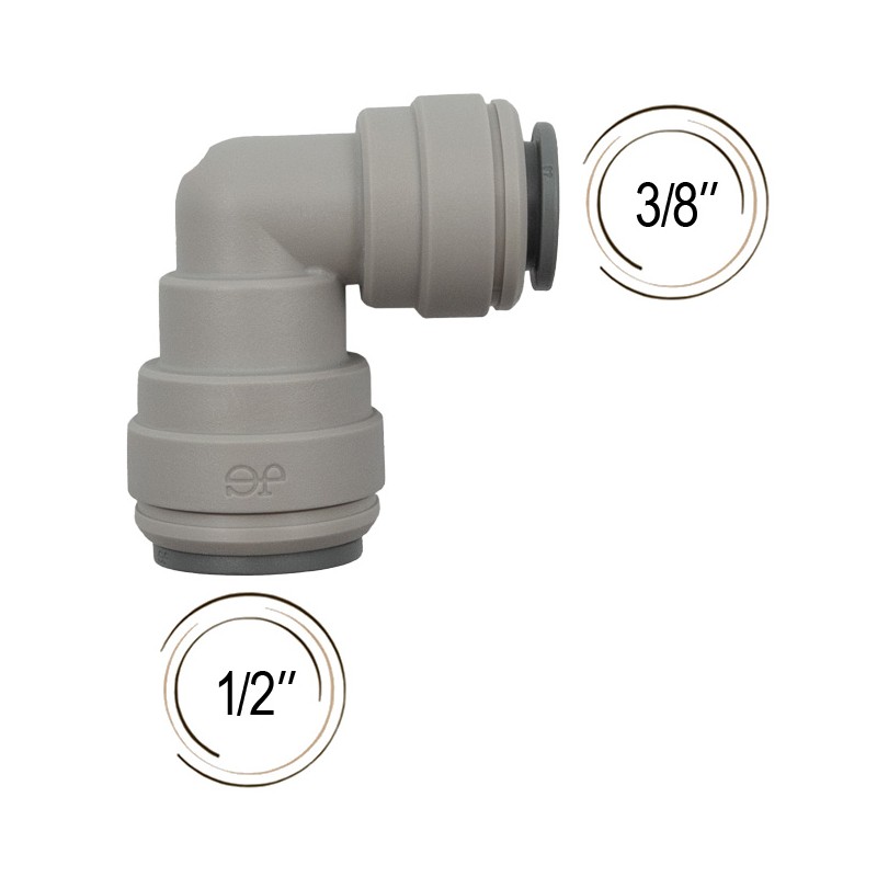 Raccord coudé pour tuyau John Guest