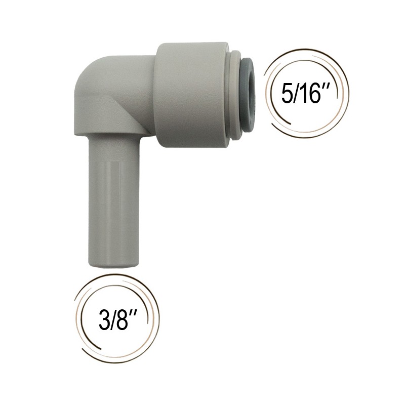 Raccord coudé pour tuyau John Guest