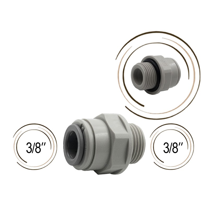 Union simple mâle 3/8