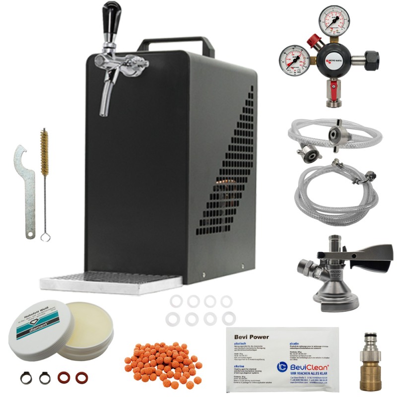 Tireuse à bière noire avec accessoires