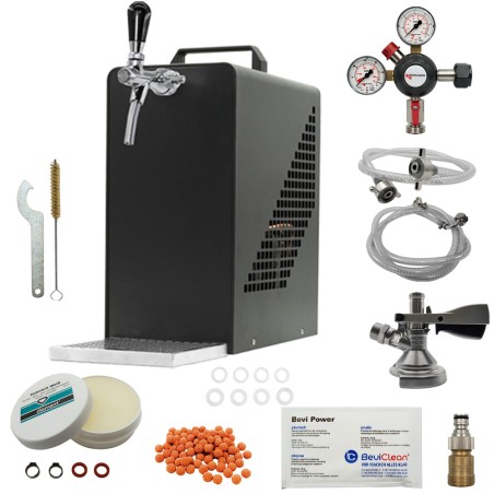 Tireuse à bière noire avec accessoires