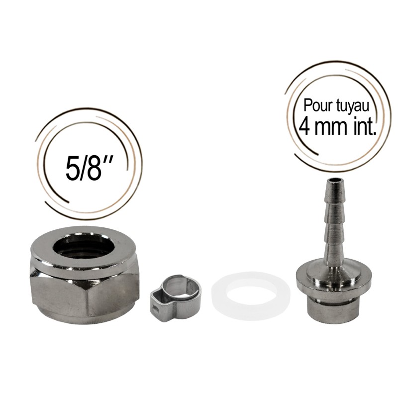 embout cannelé avec joint et écrou