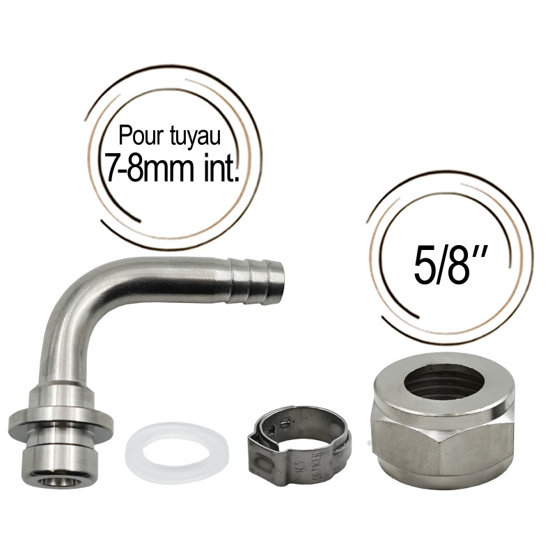 Raccord cannelé coudé avec joint