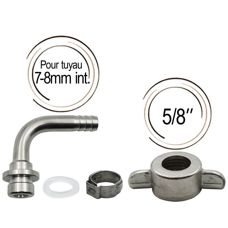 Raccord cannelé coudé avec joint