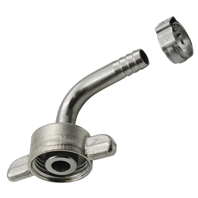 Raccord cannelé coudé avec joint