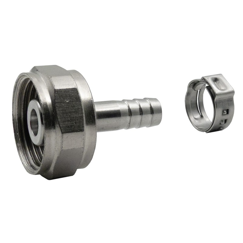 Raccord avec embout cannelé 7 mm