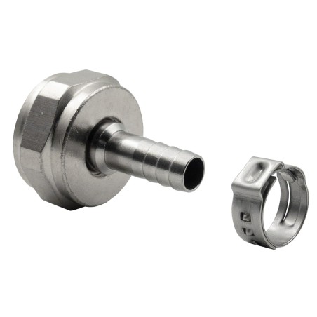 Raccord avec embout cannelé 7 mm