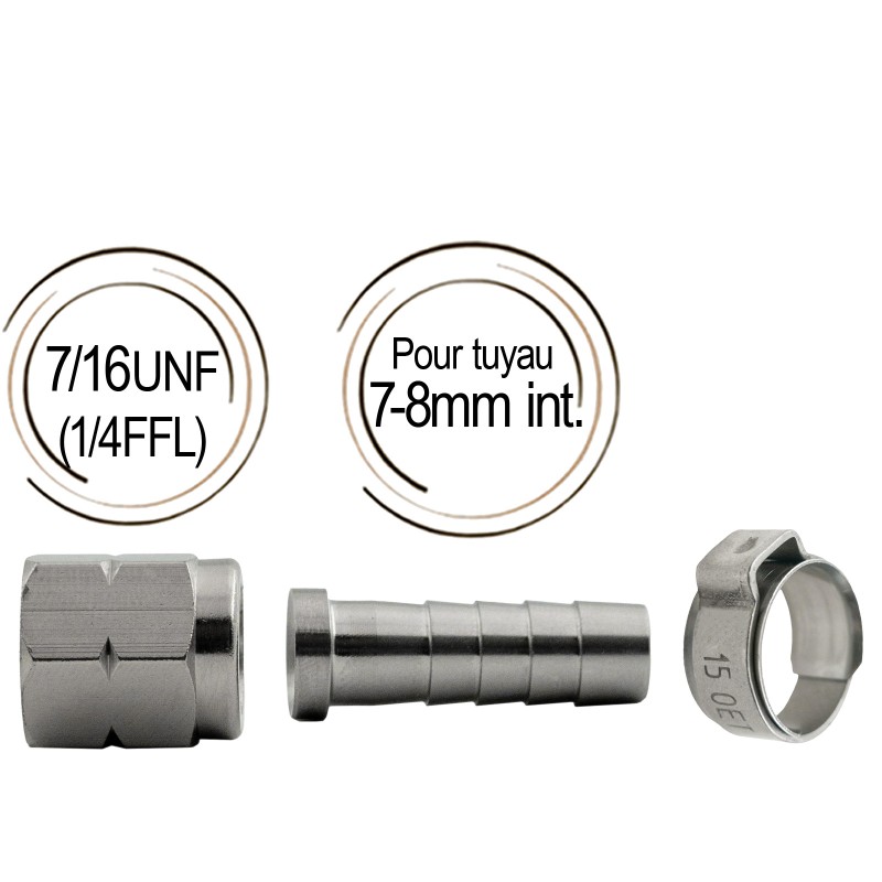 raccord cannelé avec écrou