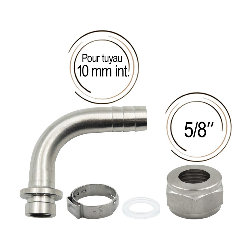 cannelé coudé avec écrou et joint