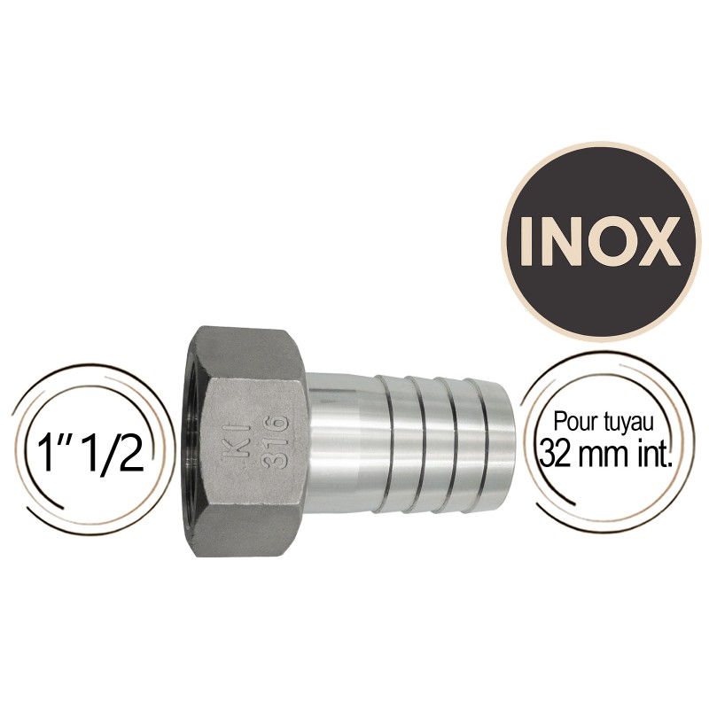 Écrou avec embout cannelé Inox