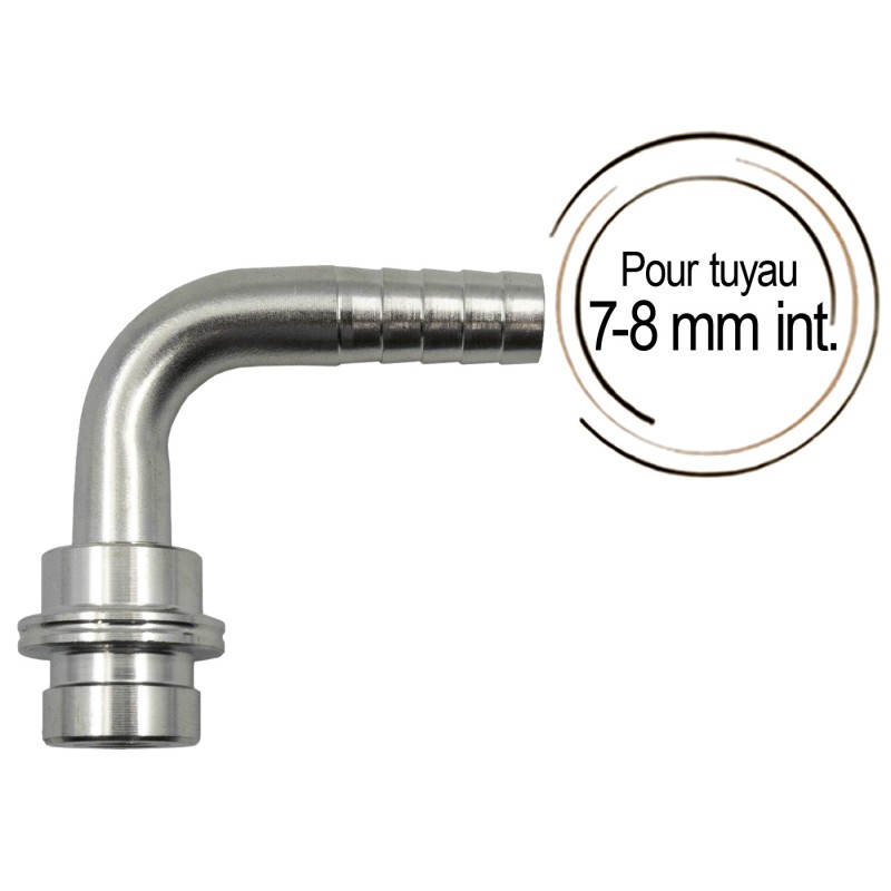 Embout cannelé coudé 7 mm