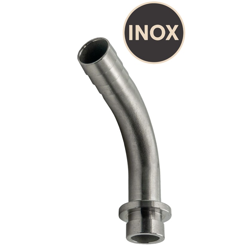Embout cannelé coudé Inox 10 mm