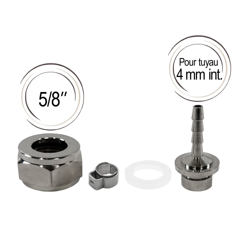 embout cannelé avec joint et écrou