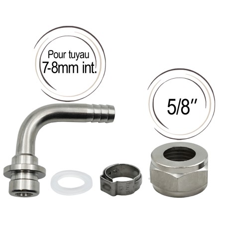 Raccord cannelé coudé avec joint