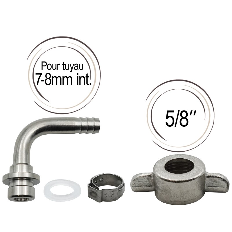 Raccord cannelé coudé avec joint