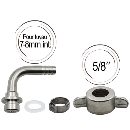 Raccord cannelé coudé avec joint