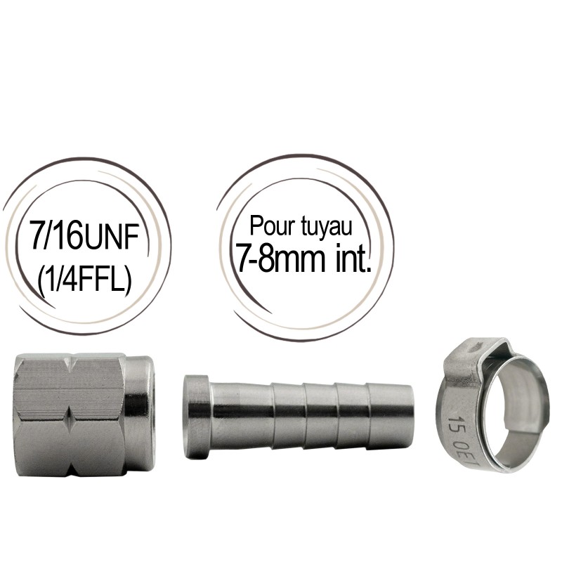 raccord cannelé avec écrou