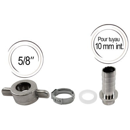 embout cannelé avec joint et écrou