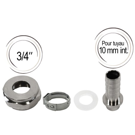 embout cannelé avec joint et écrou
