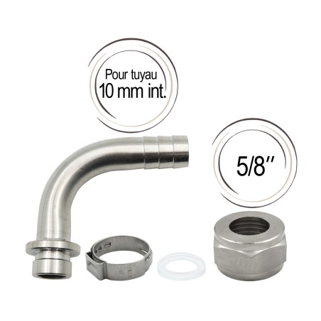 cannelé coudé avec écrou et joint