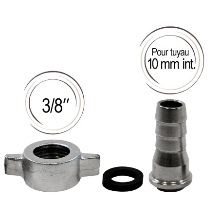 embout cannelé avec joint et écrou