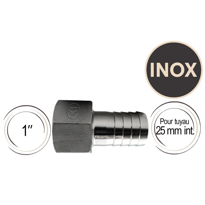 Écrou avec embout cannelé 25 mm
