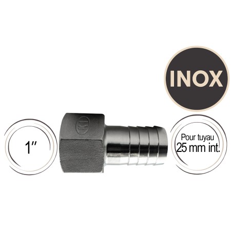 Écrou avec embout cannelé 25 mm