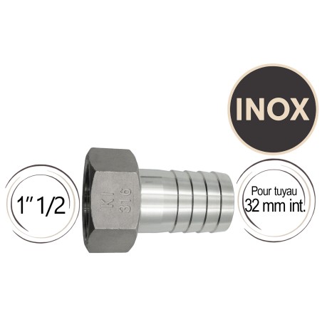 Écrou avec embout cannelé Inox