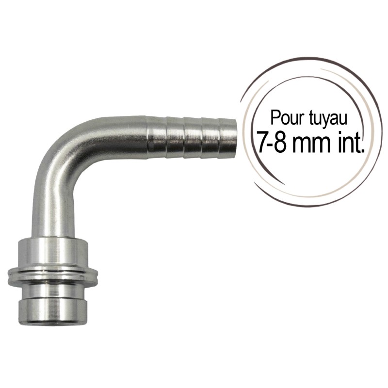 Embout cannelé coudé 7 mm
