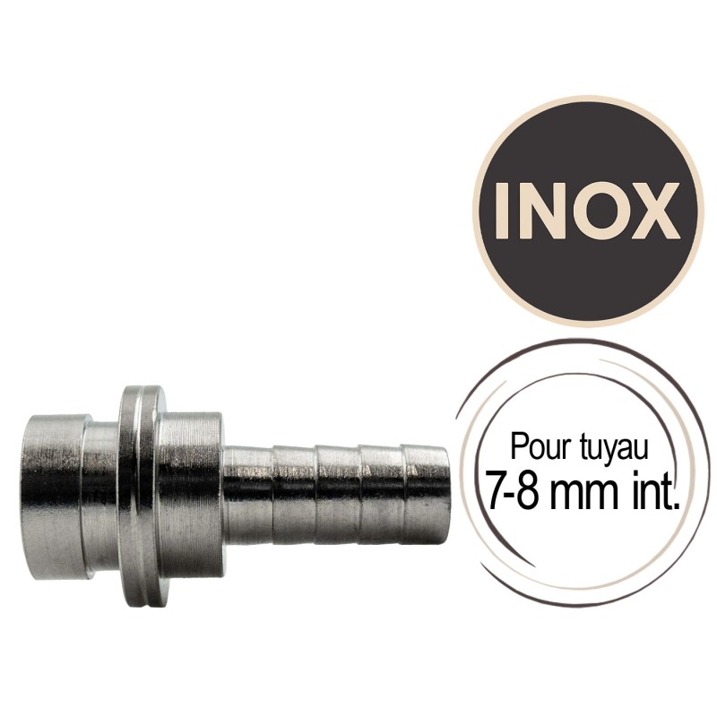 Embout cannelé Inox 7 mm