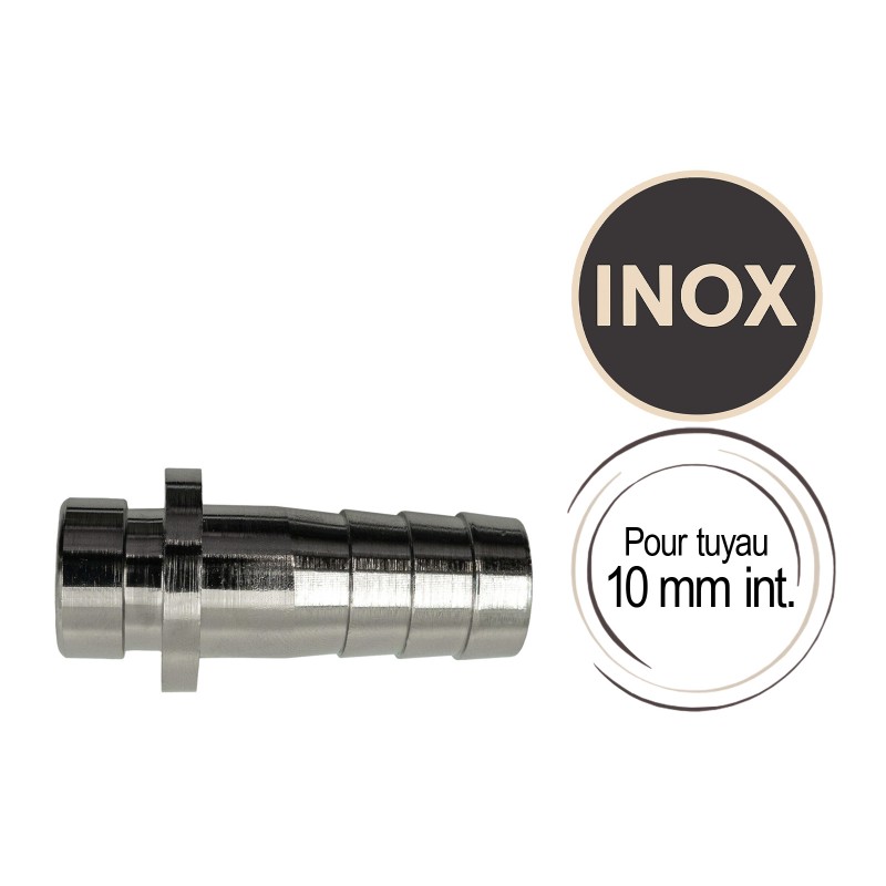 Embout cannelé 10 mm Inox