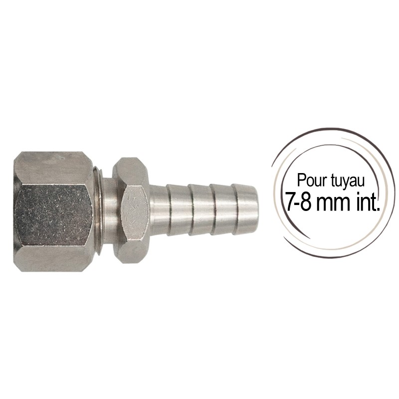 raccord serpentin avec embout cannelé