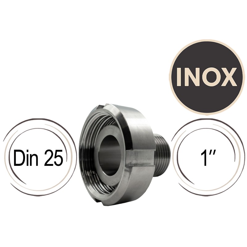 Adaptateur Inox Din 25 vers 1"