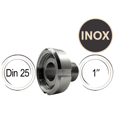 Adaptateur Inox Din 25 vers 1"