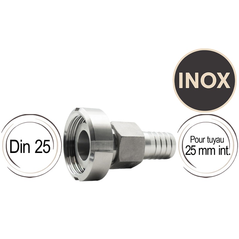 raccord cannelé avec écrou