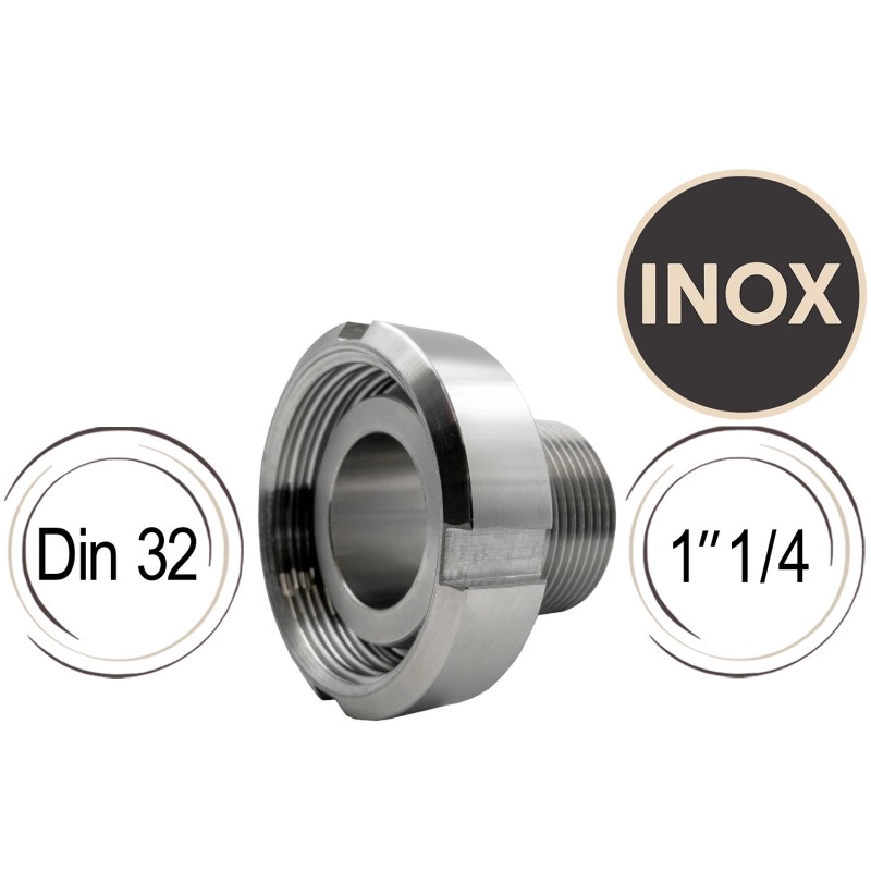 Adaptateur Inox Din 32 vers 1"1/4