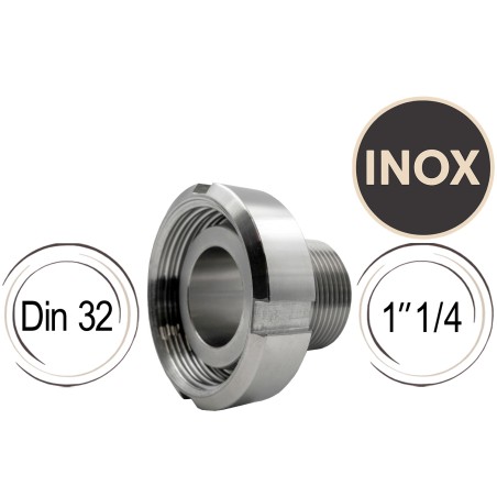 Adaptateur Inox Din 32 vers 1"1/4